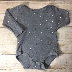 Carter's Long Sleeve Penguin Print Bodysuit | 24‎ M